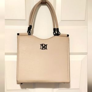Badgley Mischka Large Top Handle Bag w/ Removable Strap 12 X 11 Ivory/Cream NWT
